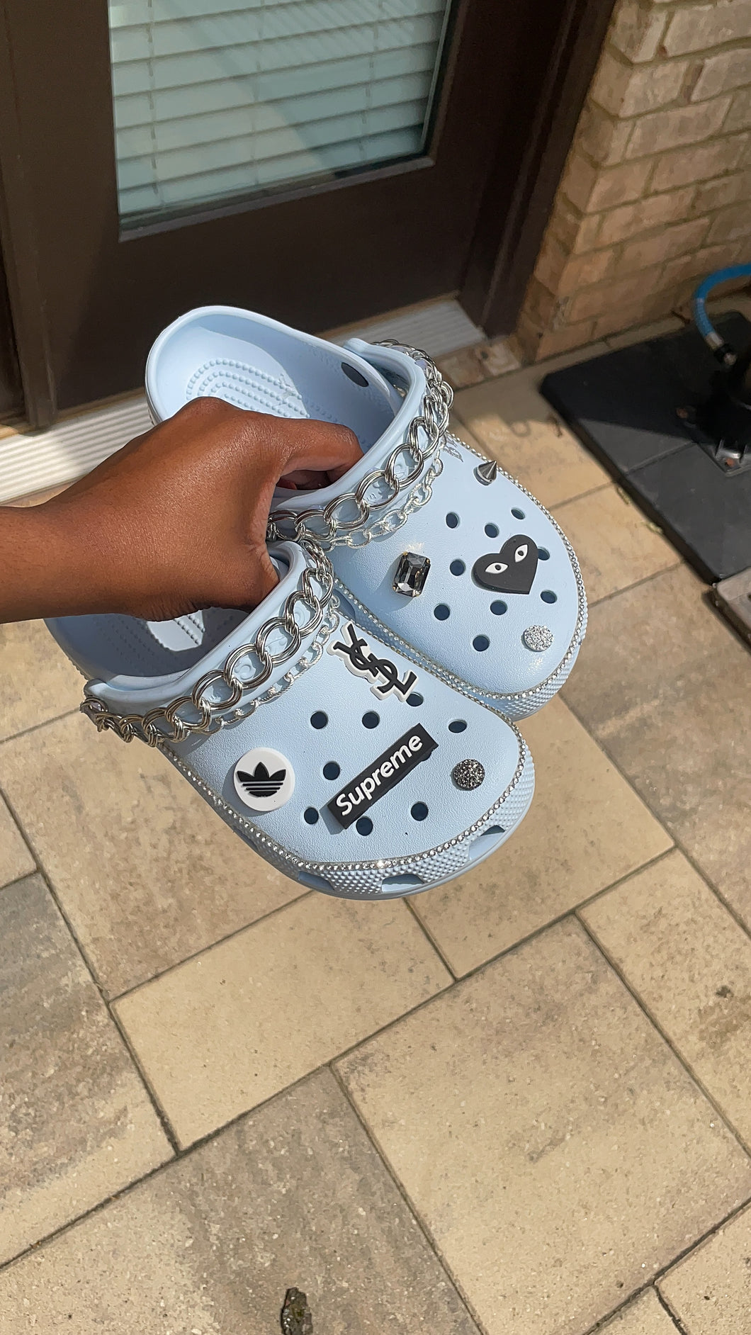 Baby Blue Charmed Crocs